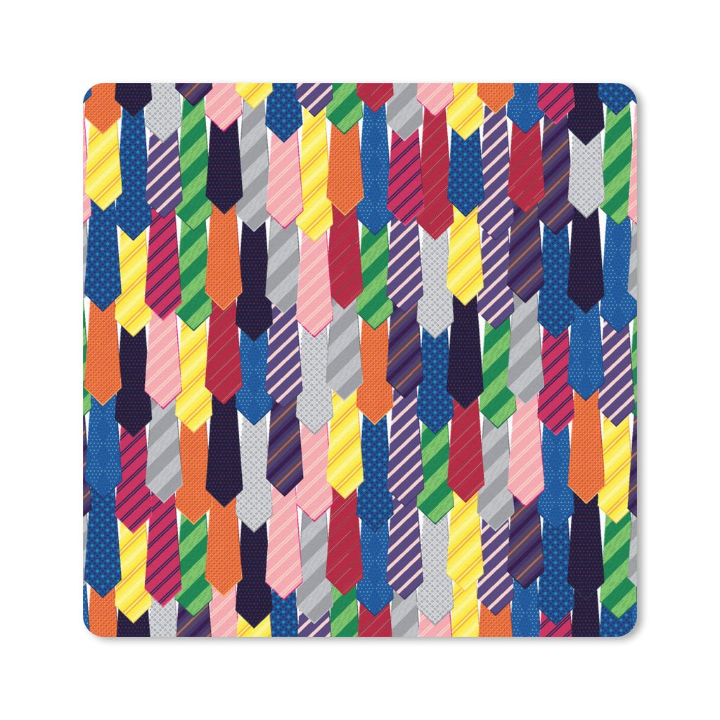 MuchoWow Mauspad Mousepad Krawatte - Regenbogen - Muster 30x30 cm - Mousepads - Maus Mat - Pad - Mausunterlage - Gaming