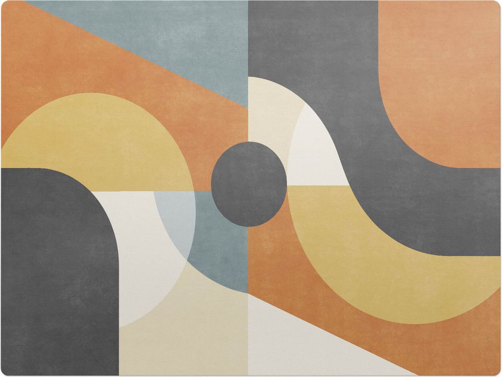 Geometrische Bögen – Bodenschutzmatte – Stuhlunterlage 120x90 cm – Rutschfest – Hartbodenmatte