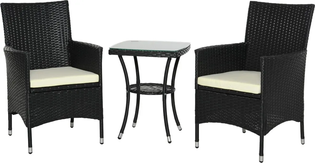 Table de jardin durable en rotin noir : finies les taches et la rouille