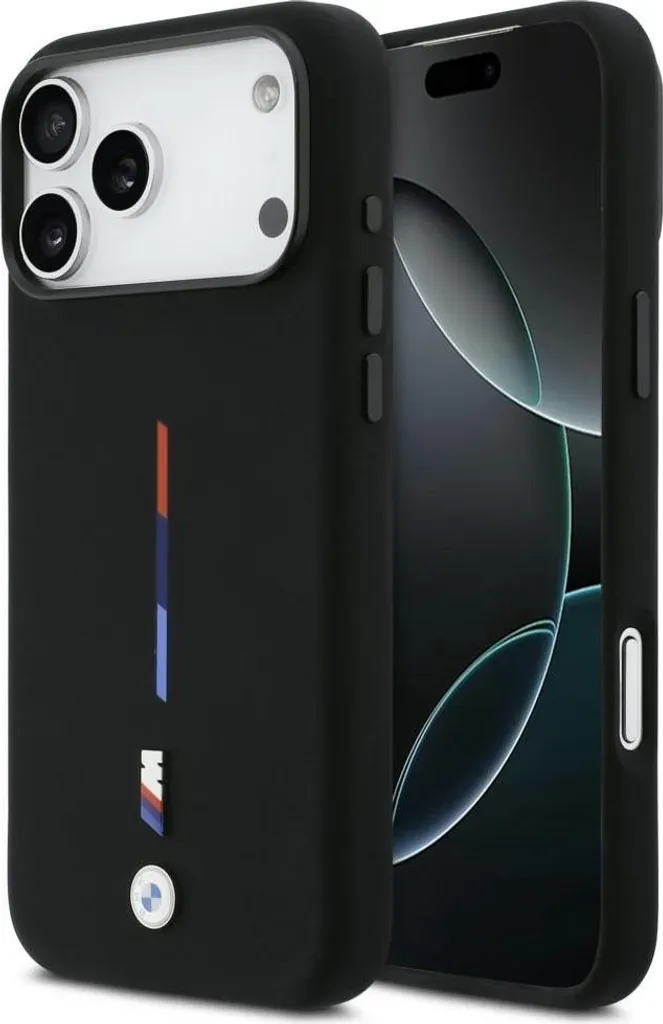 BMW Case iPhone 17 Pro Max MagSafe Silicone Nero Logo Tricolore