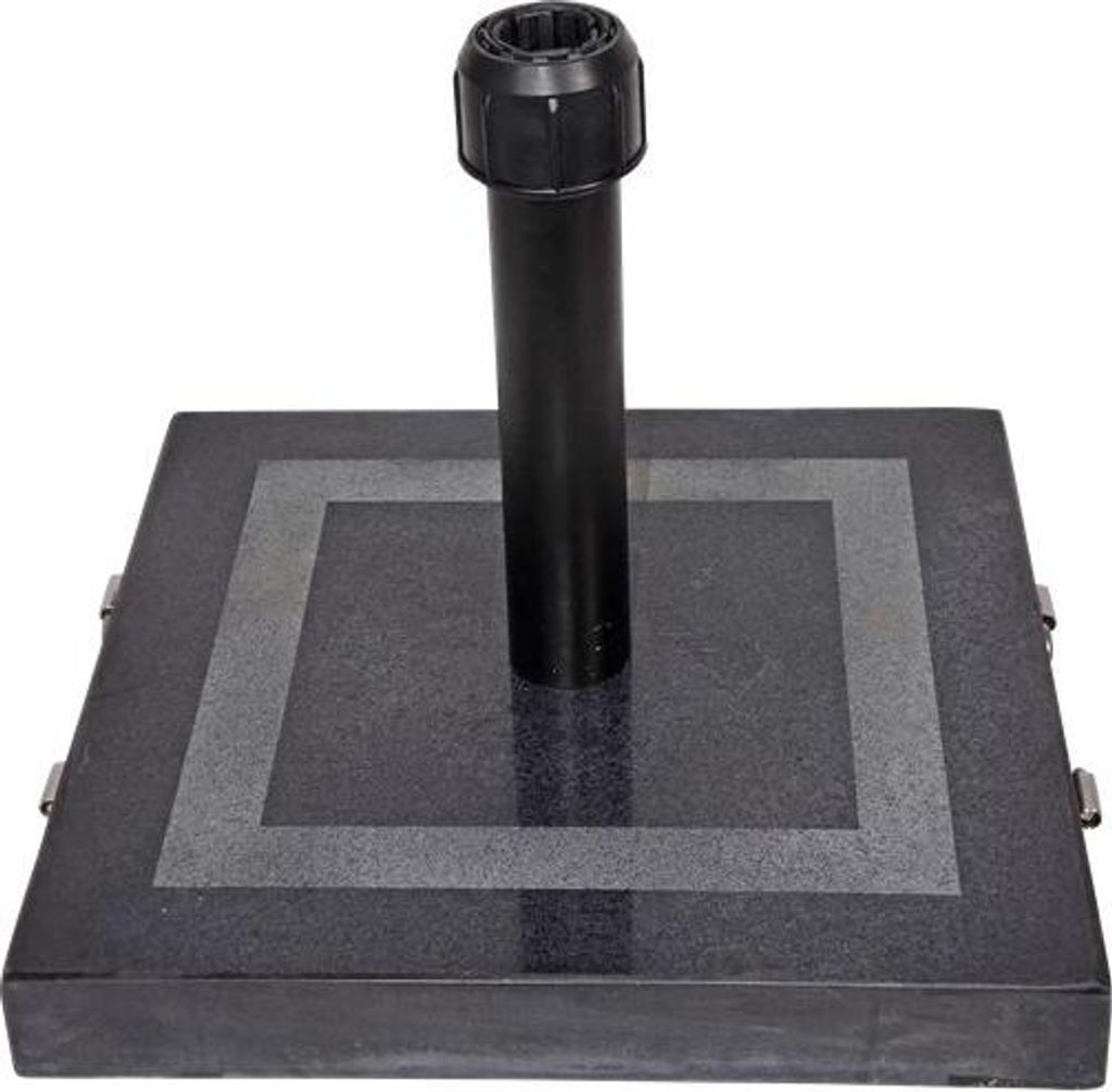 Sonnenschirmständer Granit Quadratisch - 45x45cm - 30kg - Anthrazit - Mit Dekoration