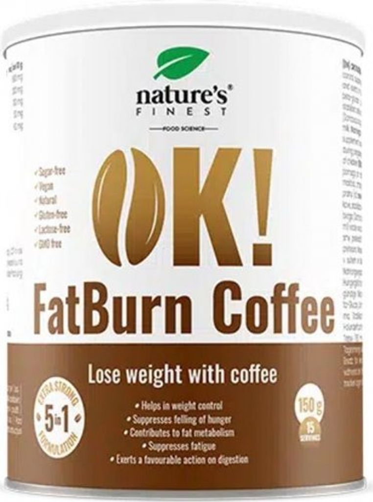 OK! FATBURN Coffee Drink Mix – Instant Funktionskaffee Getränk mit Guarana & L-Carnitin, 150 g