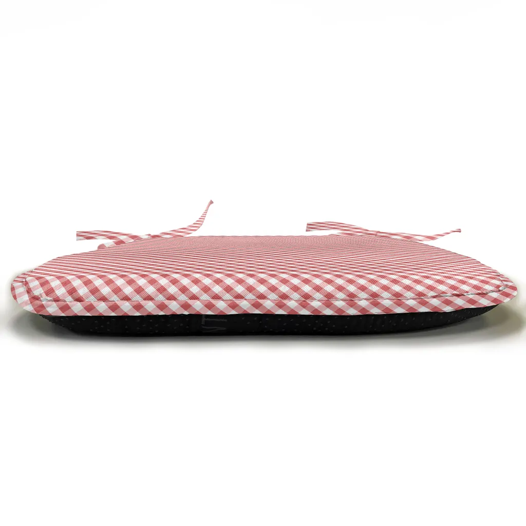 ABAKUHAUS Rivestimenti a quadri per sedie da sala da pranzo, quadrati rossi retrò, cuscini decorativi impermeabili con cinturini per sedie da cucina, 40 cm x 40 cm - confezione da 12, corallo scuro rosa pallido - 6