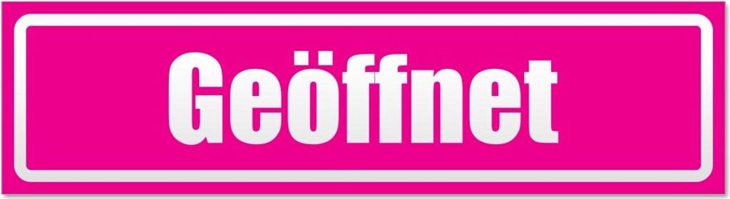 Kiwistar - Autoaufkleber - Pink - 30 x 8 cm - Geöffnet invertiert - Hinweis Aufkleber Sticker für Auto, Kfz, Fahrrad, PKW, LKW