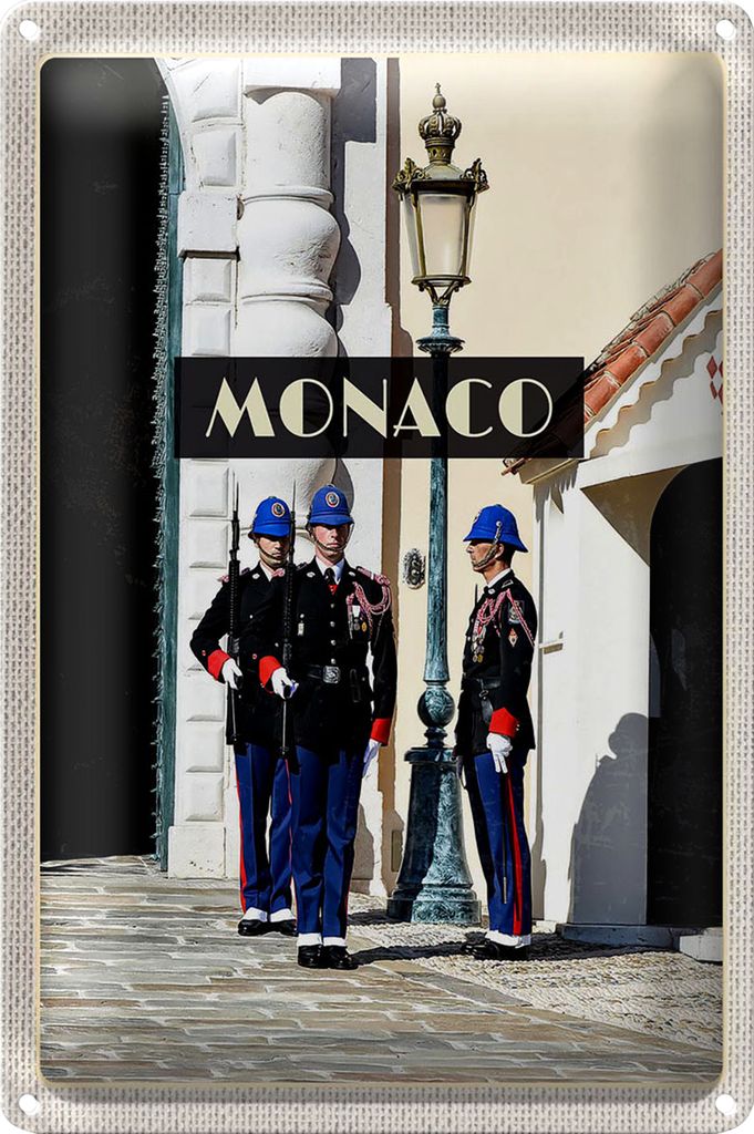 Blechschild Reise 18x12cm Monaco Urlaubsort Europa Trip
