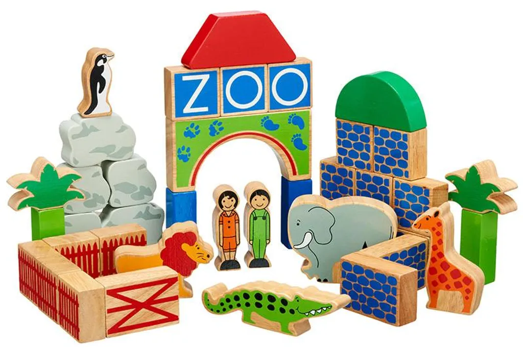 Lanka Kade blocs de construction Zoo en bois - Set de 40 pièces colorées