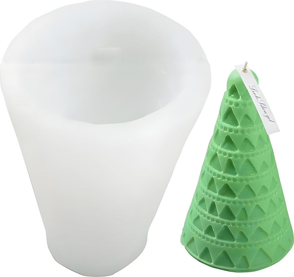 Silikon Kerzenform Seifen Gussform, Tannenbaum Weihnachtsbaum, 73 x 52 mm, 38 ml