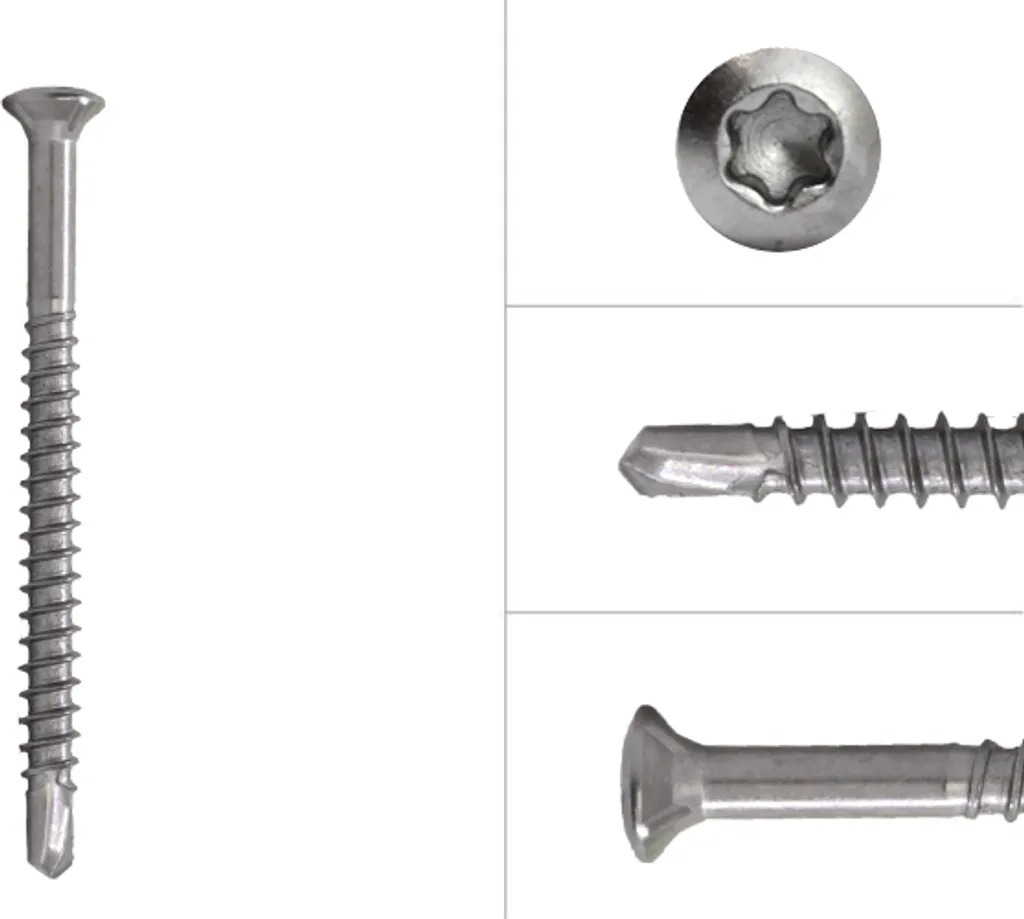 Viti Fermavetro 3,2 x 50 mm in Acciaio Inox Torx 10 - Pack 200pz