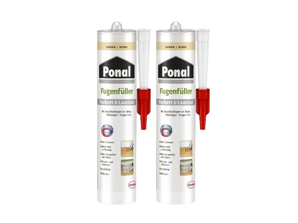 Ponal Fugenfüller Parkett & Laminat, Fugenmasse, Kartusche, Ahorn/Birke, 2x280ml