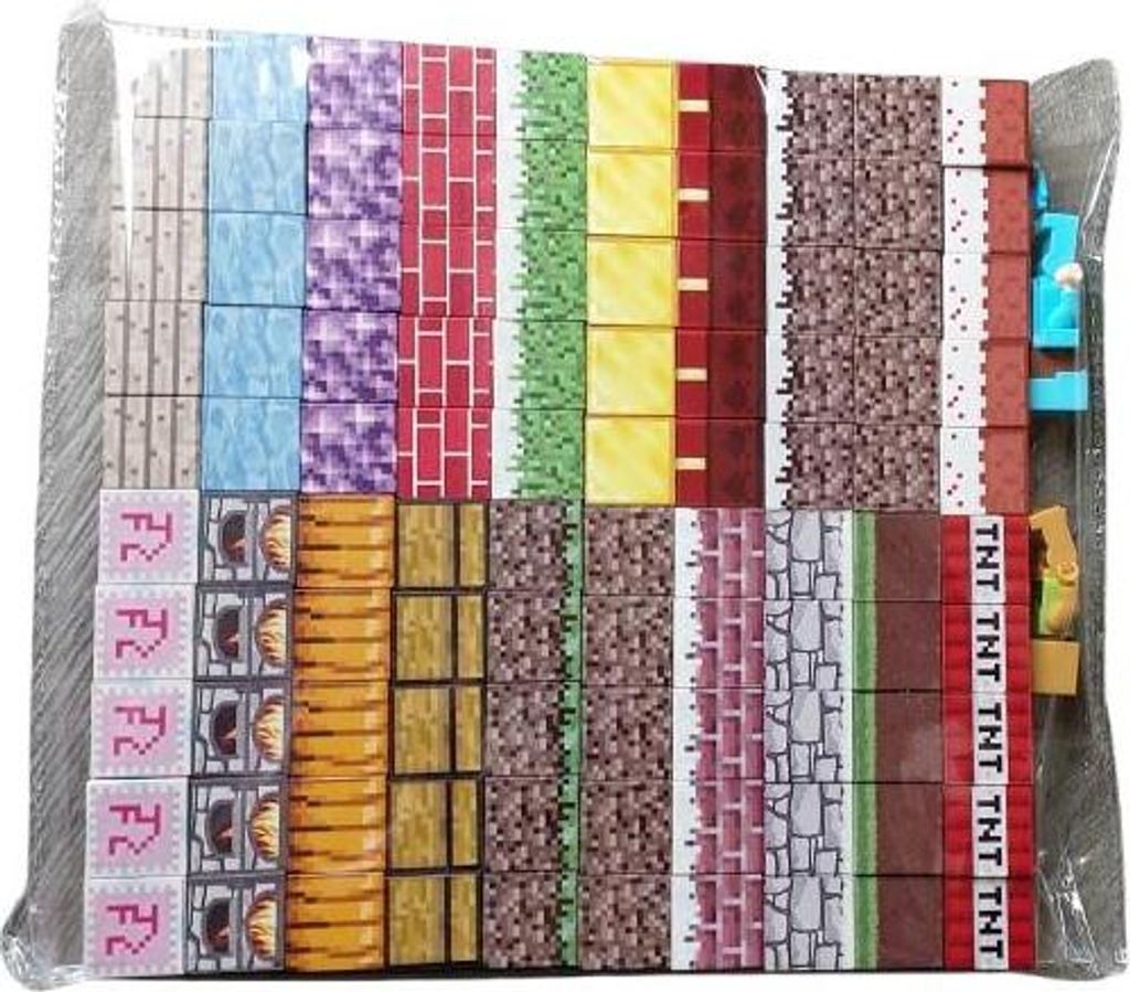 Magnetická sada kostek Minecraft 100ks + 2 figurky. Obrázek produktu 