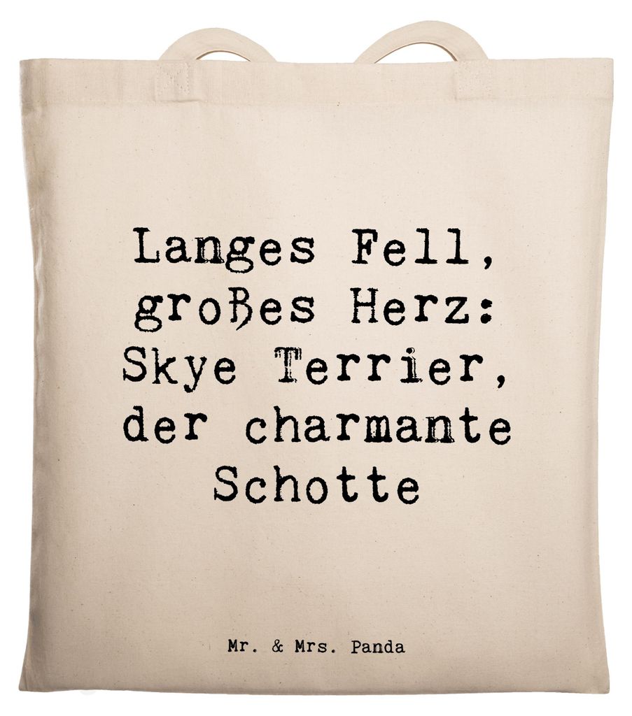 Mr. & Mrs. Panda Jutebeutel Spruch Skye Terrier - Transparent - Geschenk, Laptoptasche, Hunderassen Pflege, Tasche, Hunderasse, Tragetasche, Beschr...