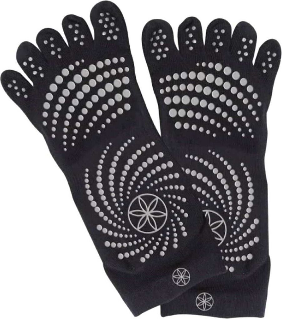 Gaiam Grippy Yoga Socken - Anti-Rutsch Yoga Socken - schwarz/grau - M/L