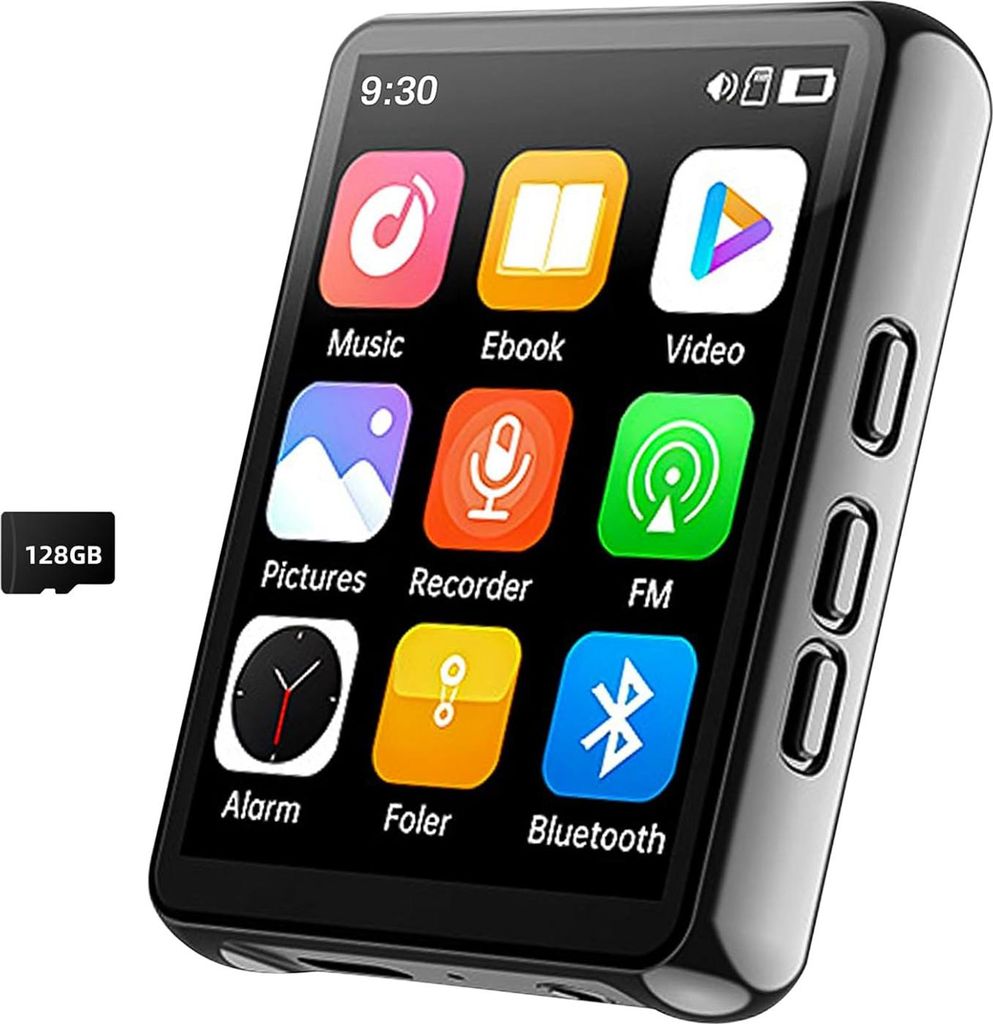 2,4-Zoll-MP3/MP4-Bluetooth-Musikplayer, tragbar, digital, 128 GB