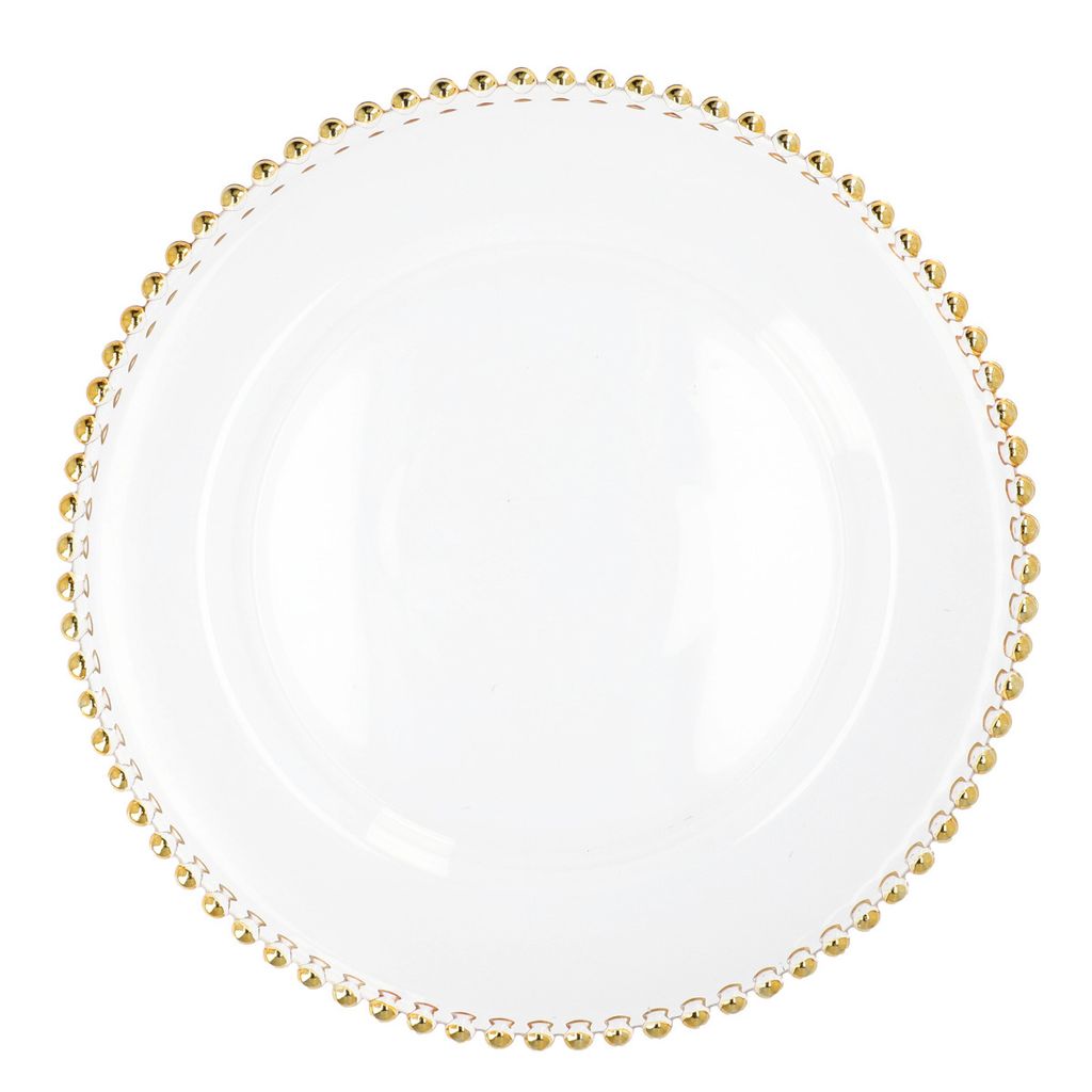 HOMLA Talerz GOLDEN BALLS szklany 33 cm Zdjęcie produktu 