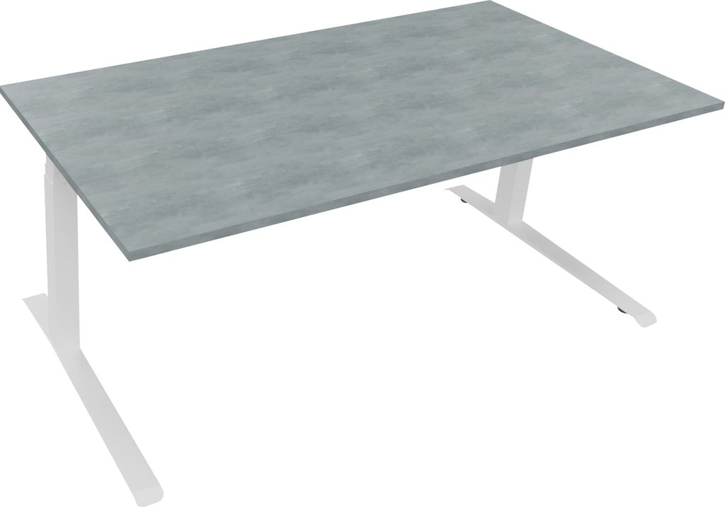Sitz-/Stehtisch Kufe Doppels. Quad. B1800xT900xH645-1275 ws/Beton