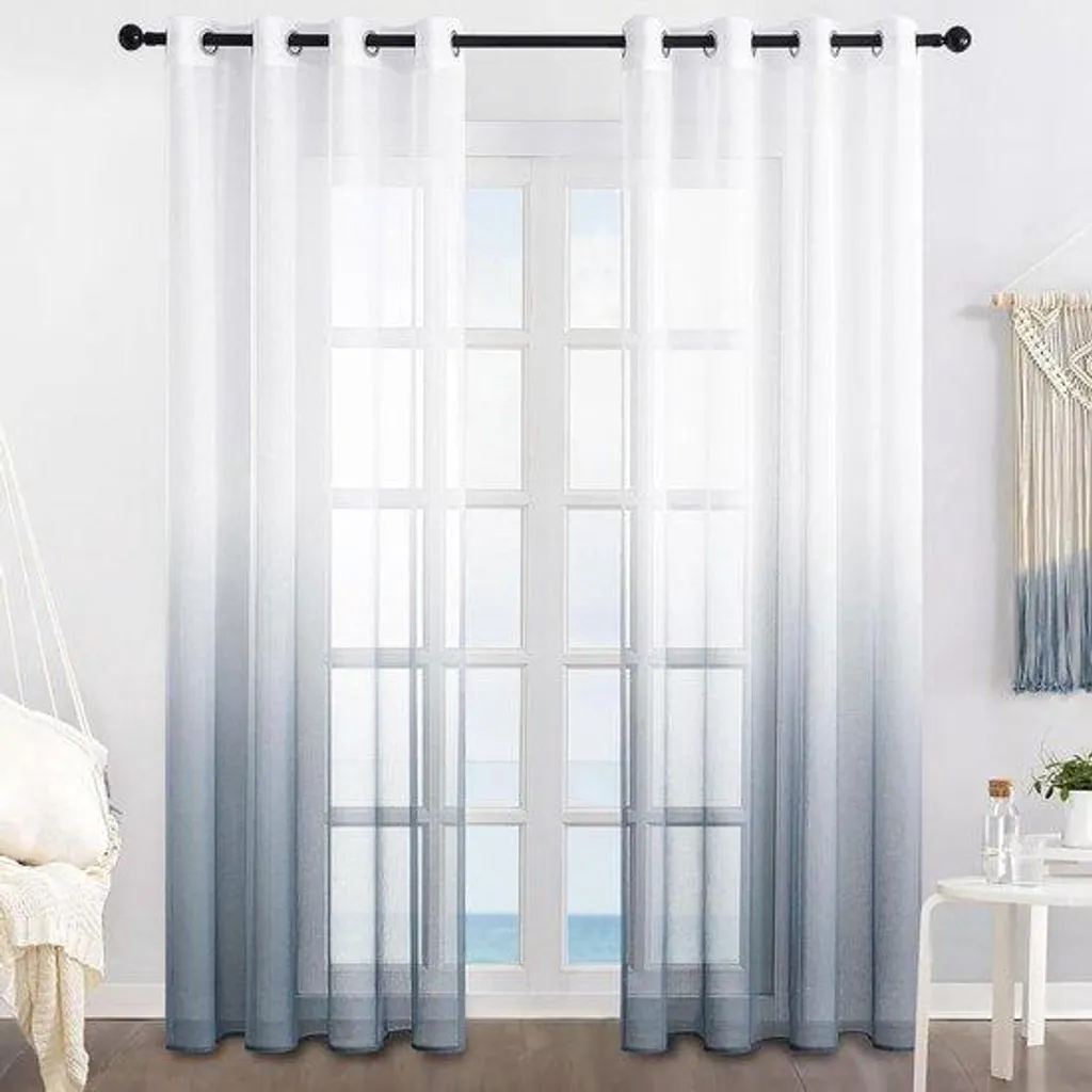 Rideau voilage gris pour tamiser la lumière imitation lin 140 x 160 cm