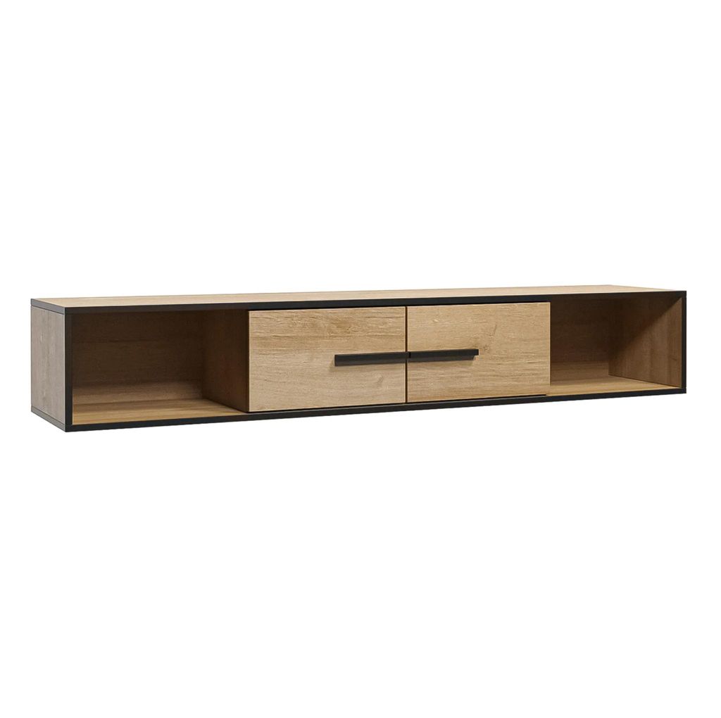 AX LIVING Wandregal mit Türen Fabriani Eiche Riviera 179 cm Breite