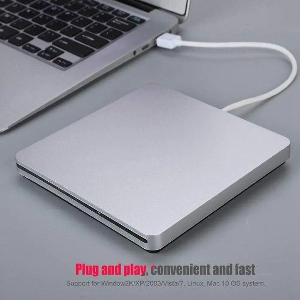 Lecteur DVD Externe Noir USB 3.0 Haute Vitesse Ultra-Fin et Silencieux