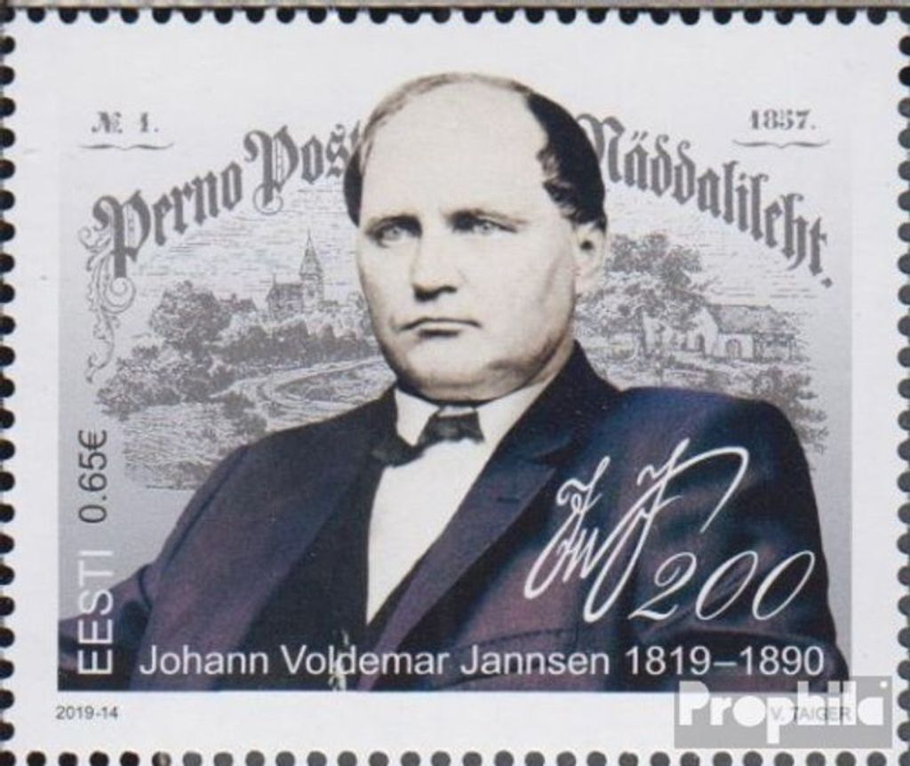 Briefmarken Estland 2019 Mi 956 (kompl.Ausg.) postfrisch Johann V. Jannsen