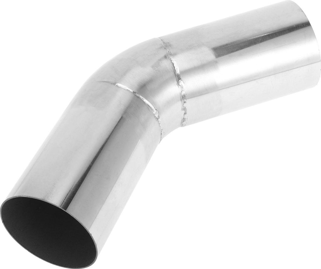 45 Grad Biegerohr Auspuffrohr DIY Custom Auto Modifiziertes Auspuffrohr Rohrleitung 80mm/3,15" OD 150mm/5,91" Länge T316 Edelstahl Silberton