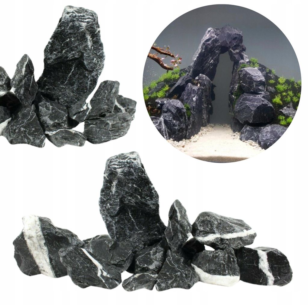 Rocce per Acquario Dark Rock 1 kg, pietre naturali per Immagine del prodotto 