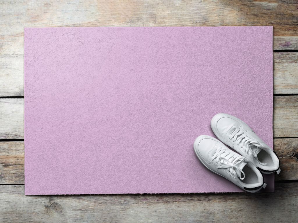 Fußmatte Aussen - Schuhmatte Haustür- Schmutzfangmatte Türvorleger - Outdoor Teppich Schmutzfänger - 60x40 cm - Lavendelfeld