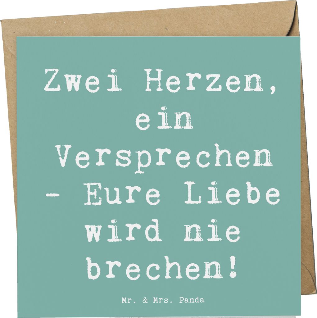 Mr. & Mrs. Panda Grußkarte Spruch Standesamtliche Trauung Versprechen - Meeresbrise - Geschenk, faltkarte, unvergesslicher Moment, Geschenke, Heir...