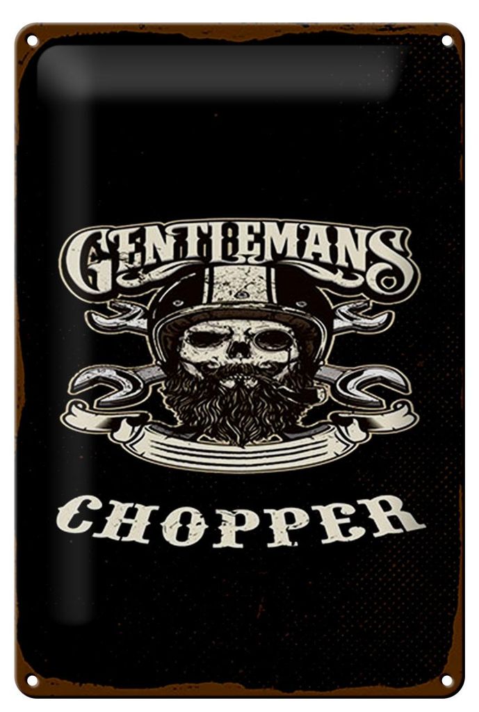 Blechschild Hinweis 12x18 cm Gentlemans Chopper Motorrad Schild