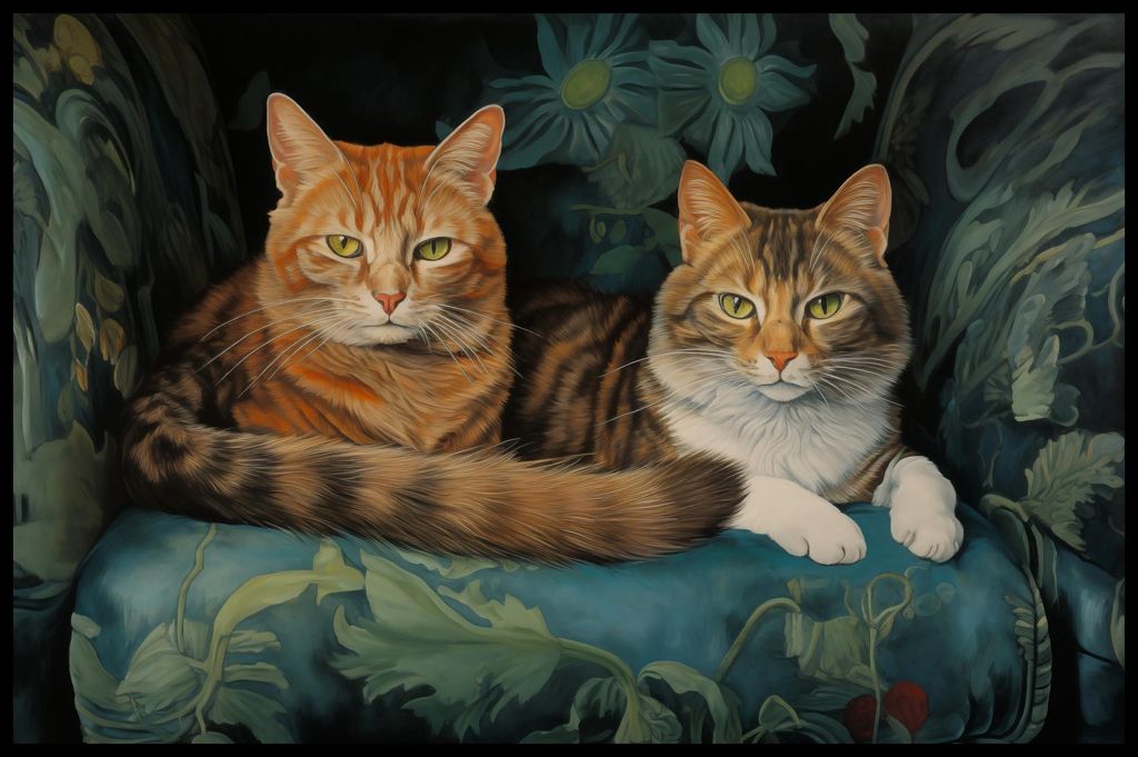 Plakat 86,4x56,8cm Katzen auf dem Sessel