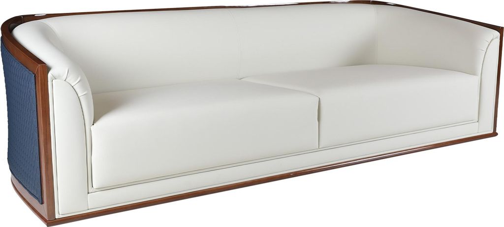 Moderner weißer Stoff 3-Sitzer Sofa in elegantem Design
