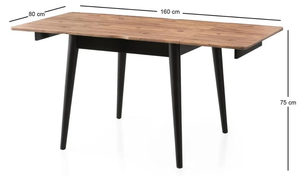 Table extensible 80 à 160 cm : solution petits espaces Pin TOTEM - 8