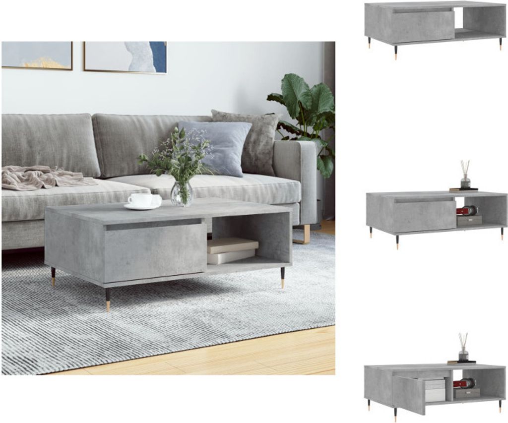 vidaXL Couchtisch Betongrau 90x60x35 cm Holzwerkstoff - Couchtische