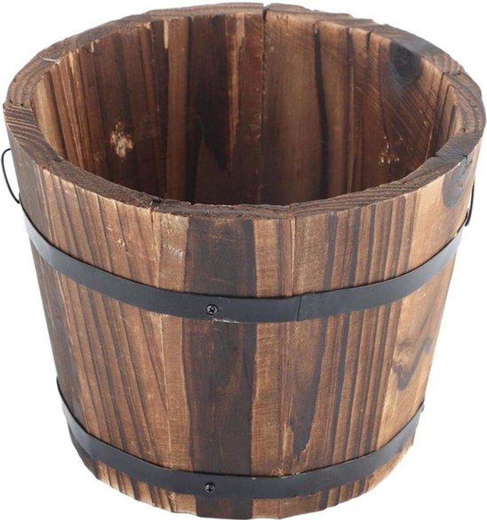 Jardinière en tonneau de bois massif - Multifonctionnelle Image du produit 