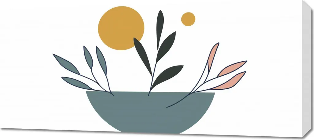 Décoration Murale Tableau Panoramique 90x40 cm Style Végétal Vert
