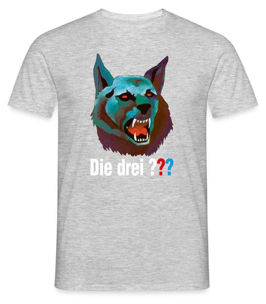 Spreadshirt Die Drei Fragezeichen Der Karpatenhund Männer T-Shirt, XXL, Grau meliert