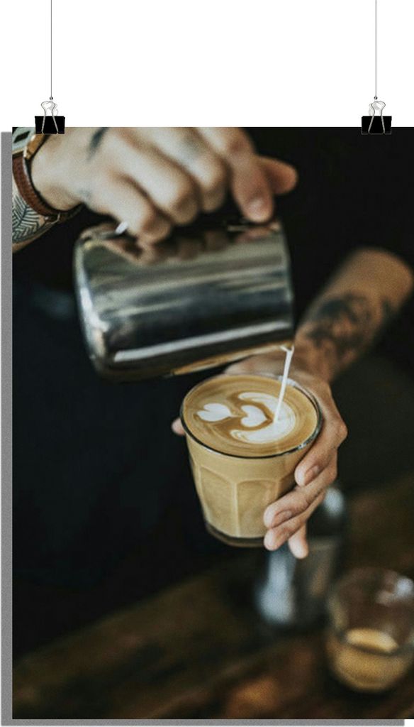 Barista Poster - Kaffee Poster - Für Kaffeeliebhaber Poster - 51x71cm - Perfekt zum Einrahmen
