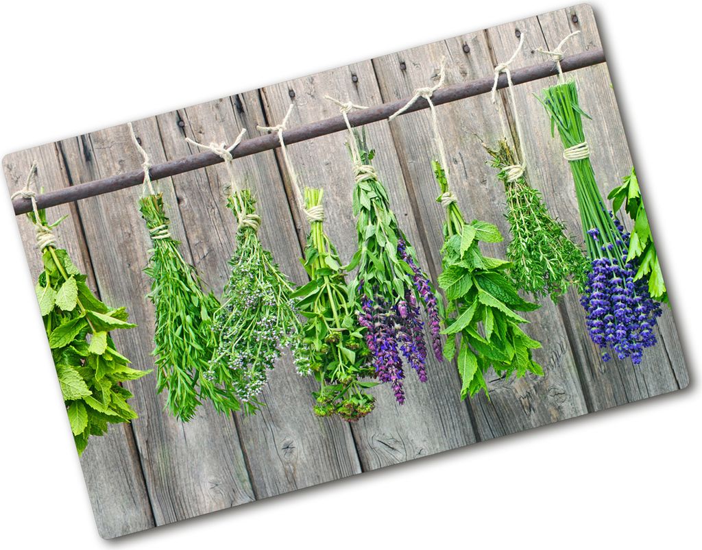 Tulup Glas Herdabdeckplatte - 80x52 cm - Glaskeramikkochfeld-Abdeckung Spritzschutz Glasabdeckplatte - Einteilig - Essen & Getränke - Kräuter Sch...