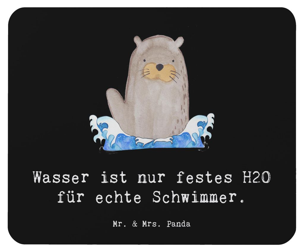 Mr. & Mrs. Panda Mousepad Schwimmen Abenteuer - Schwarz - Geschenk, Teamsport, Sportler Geschenke, Mauspad, Sportart, Ausdauer, pc, Mouse Pad, echt...
