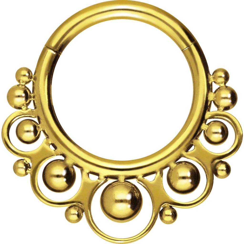 Ohrpiercing, Nasenpiercing, Septum Piercing Titan Segmentring Clicker ORIENTALISCHES DESIGN