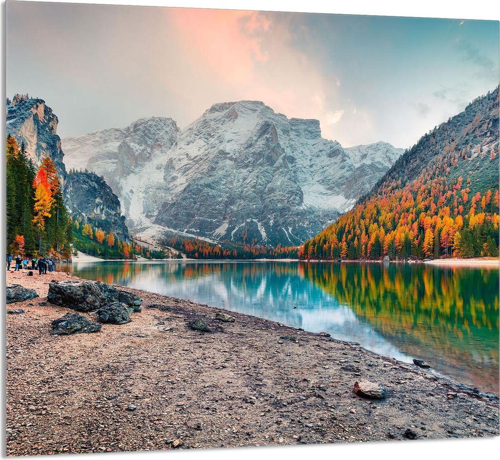 GLASPLATTE FÜR KÜCHE 65x60 Berge