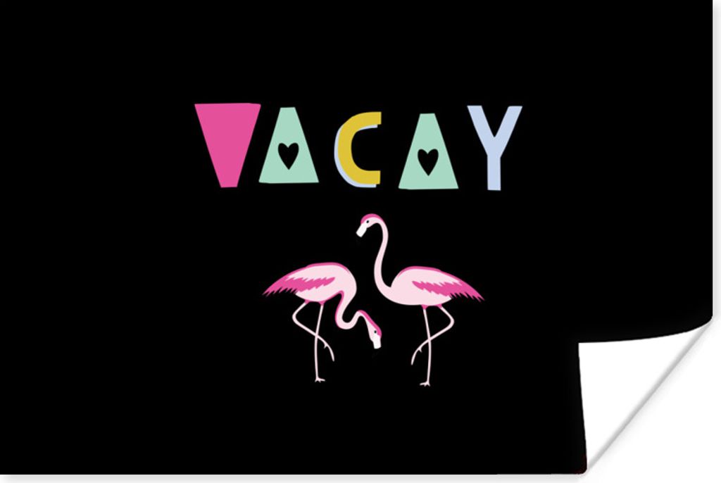 MuchoWow Poster Sommer - Flamingo - Rosa 60x40 cm - Schlafzimmerdekoration