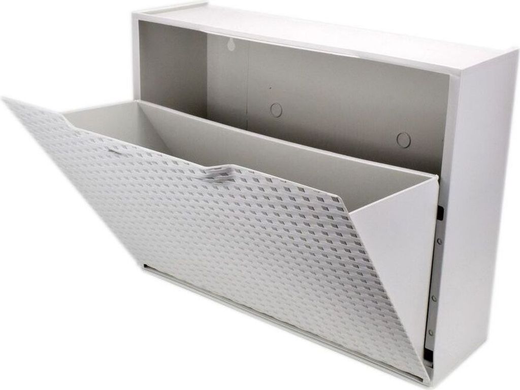 Schuhkipper Rattan Design weiß Erweiterbar Flur Schuh Kommode Regal System