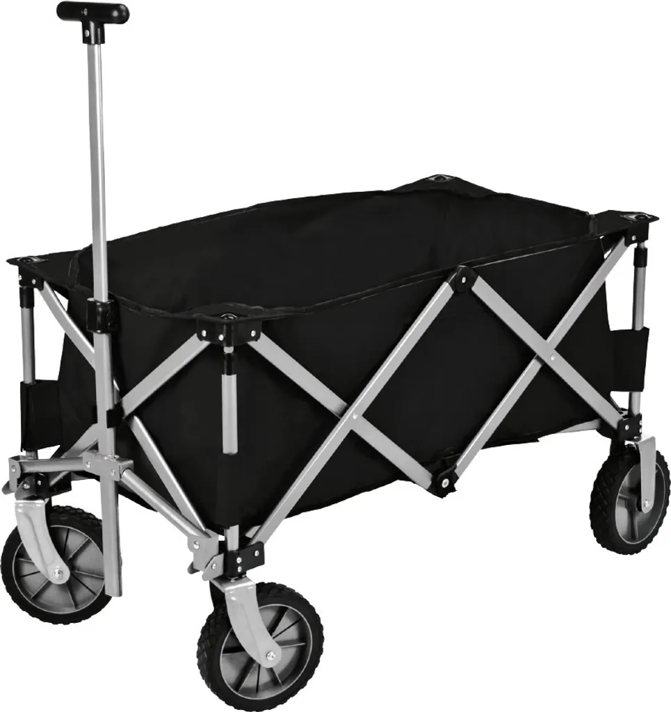 Chariot de plage pliant noir KO-DG9000460 avec roues tout-terrain