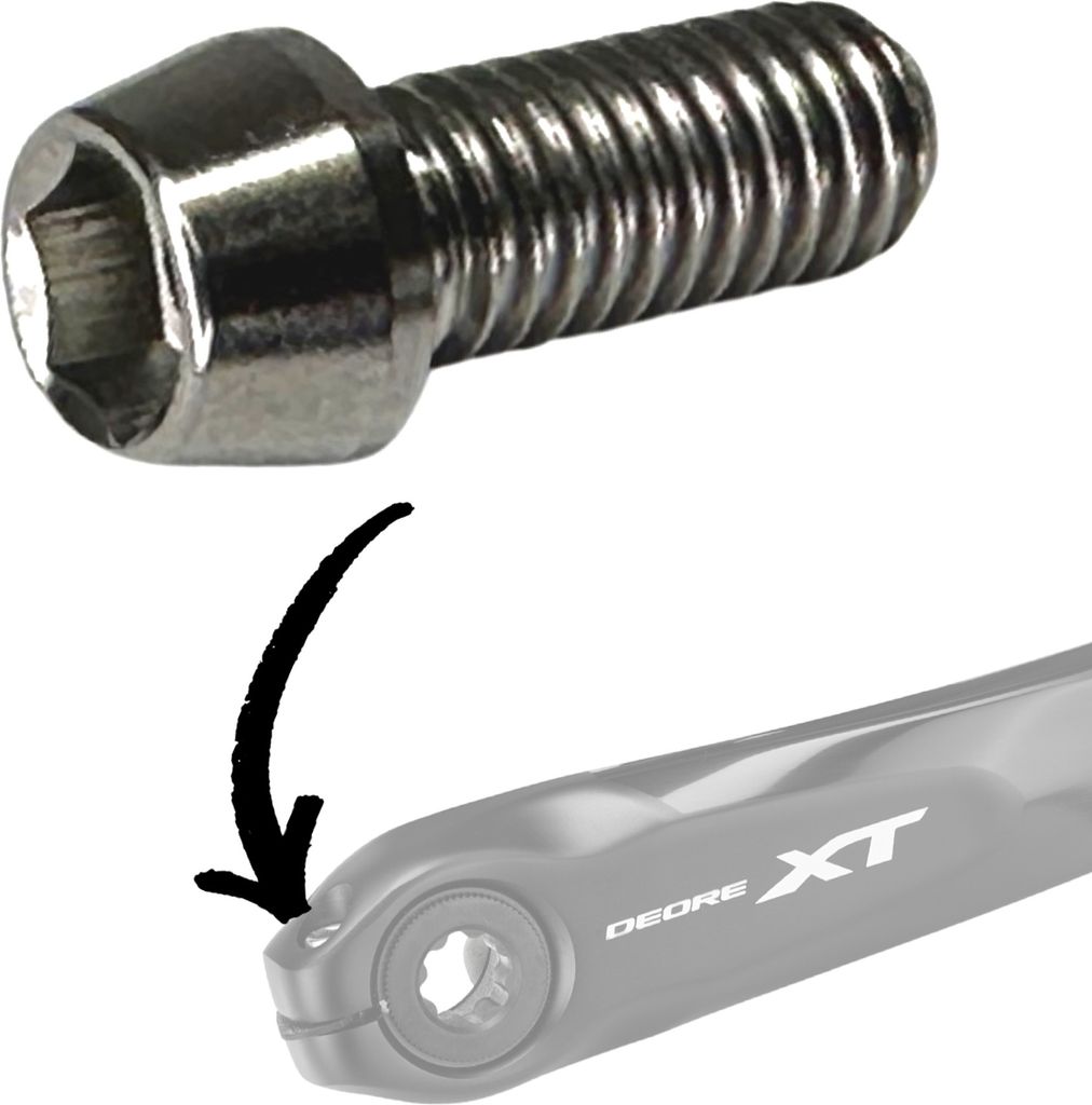 Titan M6 Innensechskant Hollowtech 2 Shimano Kurbelarm Klemm Schraube 18,5mm natur