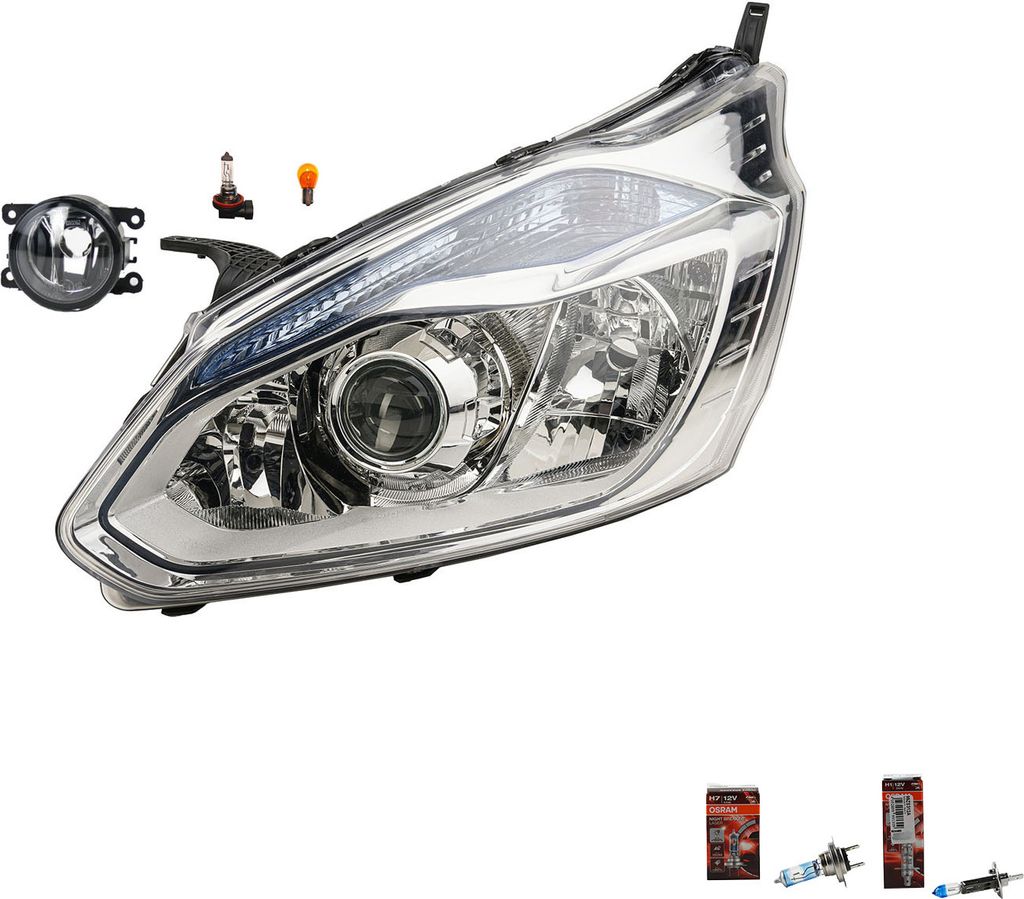 Johns, Scheinwerfer + Osram Night Breaker Laser passend für Ford Transit Custom L 1801818 1778053 1779186 1783376 1811479 1866470 BK2113D153BD BK2...