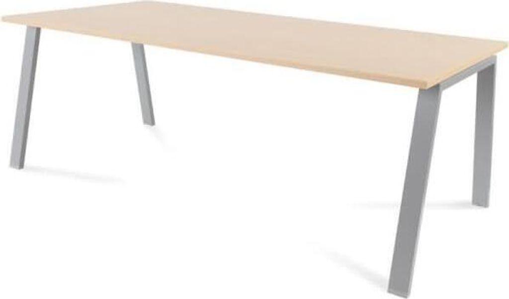 Schreibtisch Blanca BxTxH 200x100x73cm Gestell grau Platte Melamin buche