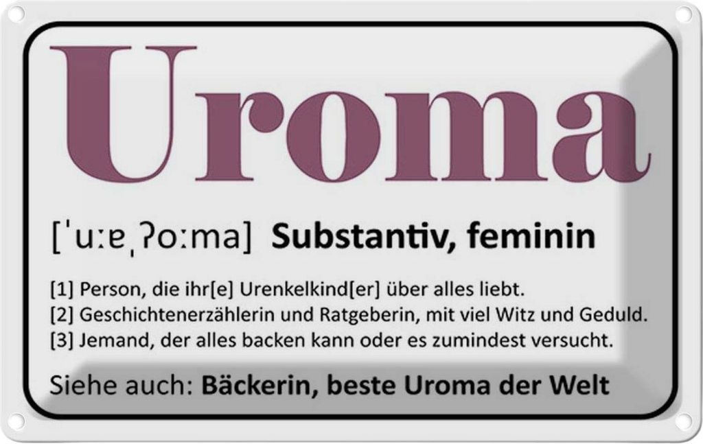 vianmo Blechschild 12x18 cm Beruf Arbeit Uroma Bäckerin beste Uroma Welt