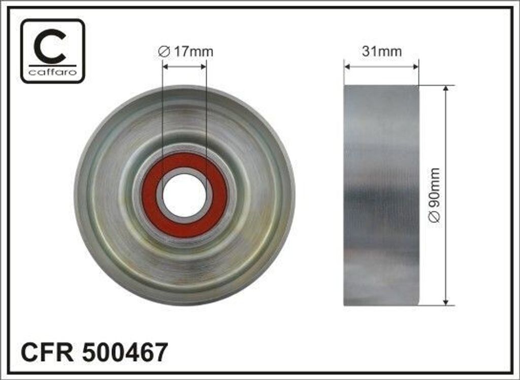 CAFFARO 500467 Spannrolle Keilrippenriemen 90mm für FORD MONDEO II Kombi (BNP) MONDEO II (BAP) MONDEO I (GBP) MONDEO II Stufenheck (BFP)