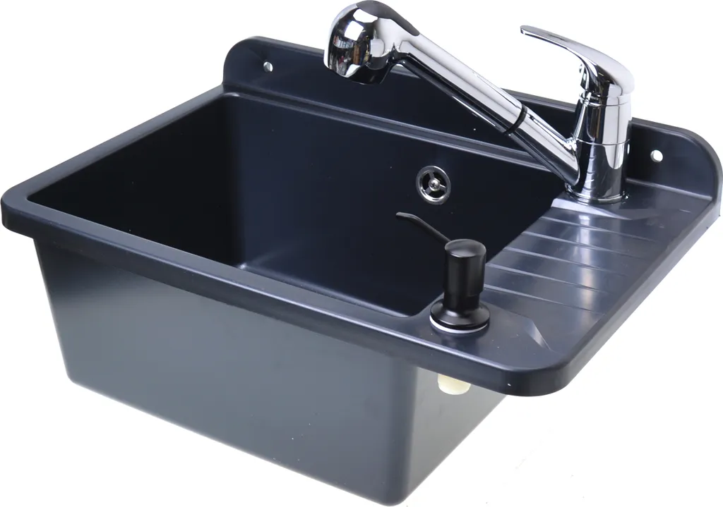 Lavello Nero Granito 505mm con Doccetta Estraibile | Prezzo Top