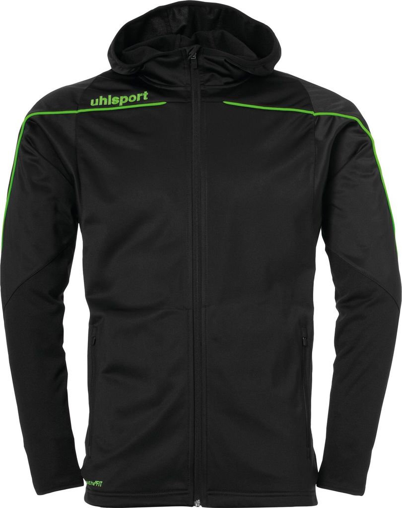 Uhlsport STREAM 23 TRACK HOOD JACKET 116 schwarz/fluo grün